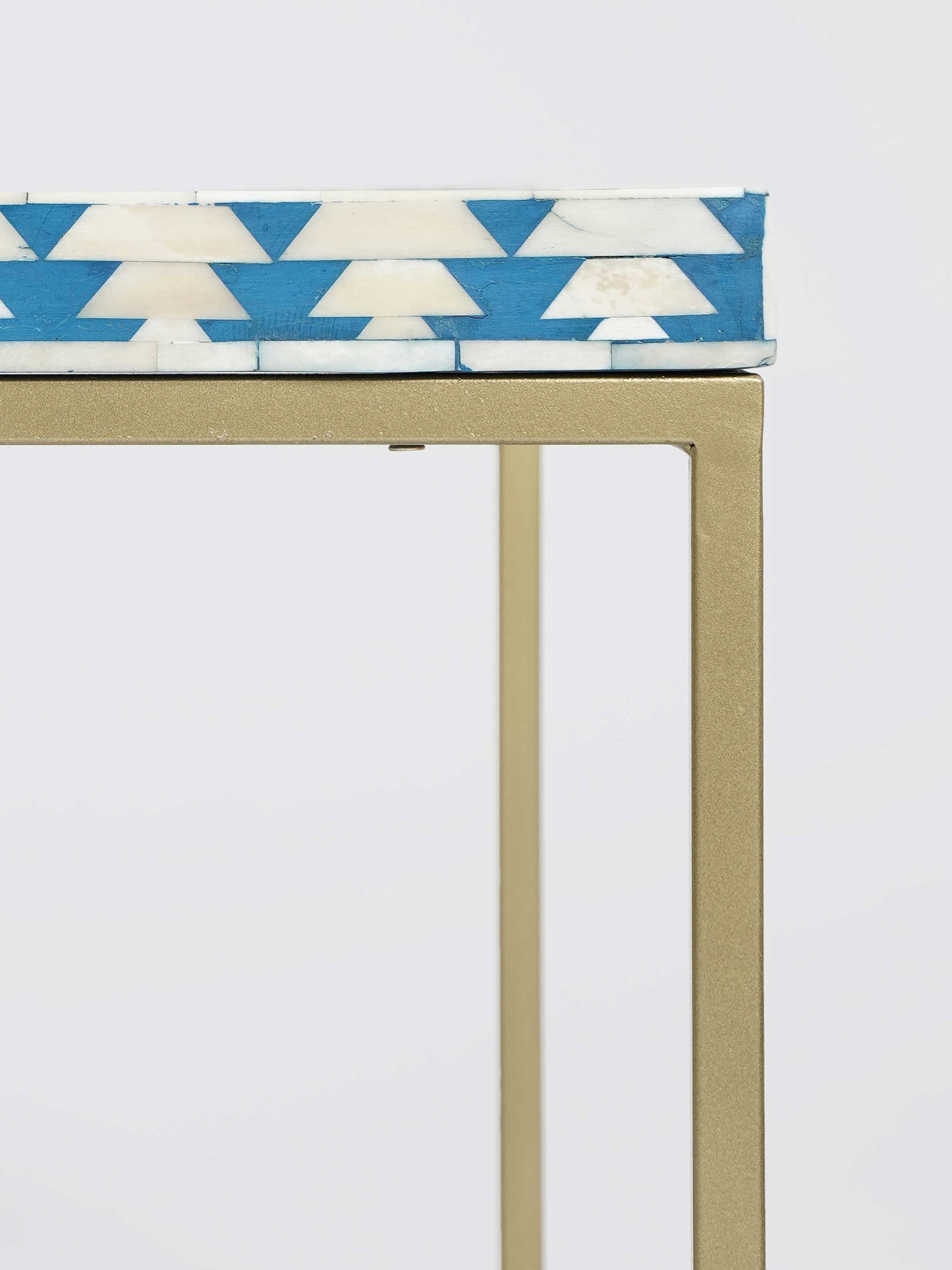 Heritage Inlay Square Center Table – Brass Base