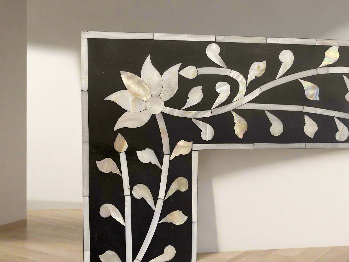 Mother of pearl inlay floor mirror frame image 2