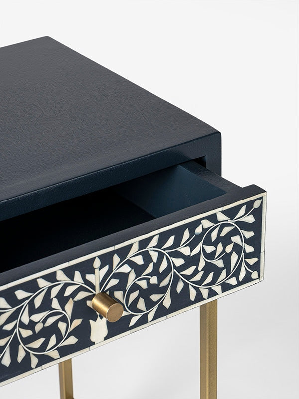 Heritage inlay one drawer bedside / nightstand / side table