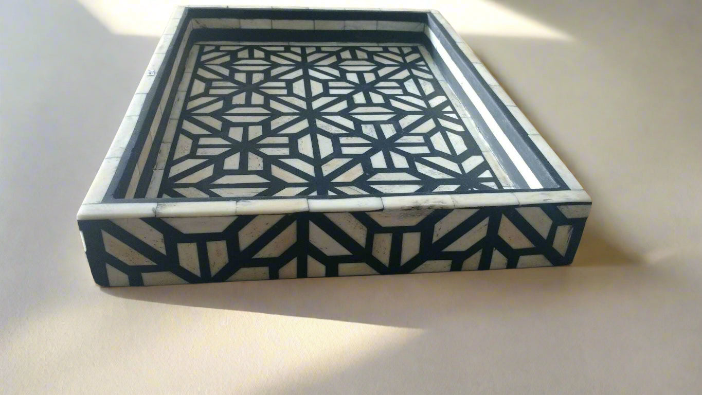 Heritage inlay Moroccan-Inspired Tray – Small