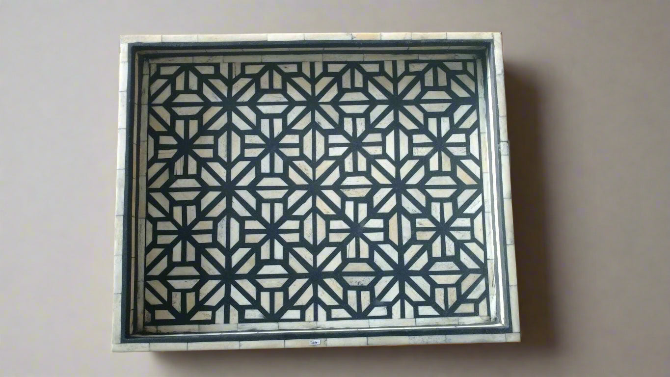 Heritage inlay Moroccan-Inspired Tray – Large