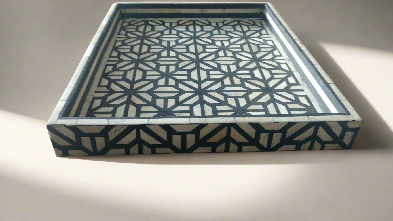 Heritage inlay Moroccan-Inspired Tray – Large