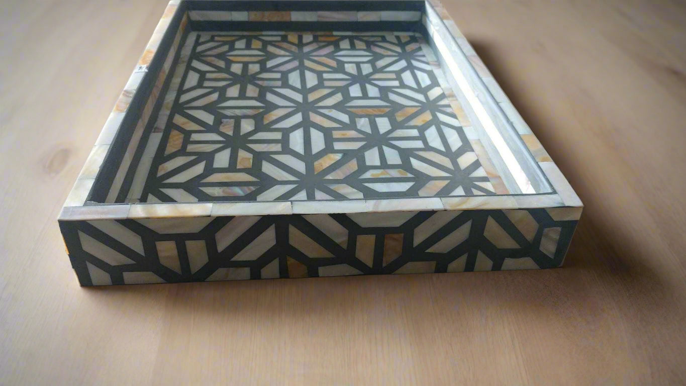 Mother Of Pearl inlay Moroccan-Inspired Tray – Small