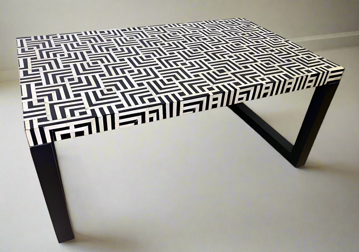 Heritage Inlay Geometric Maze Coffee Table