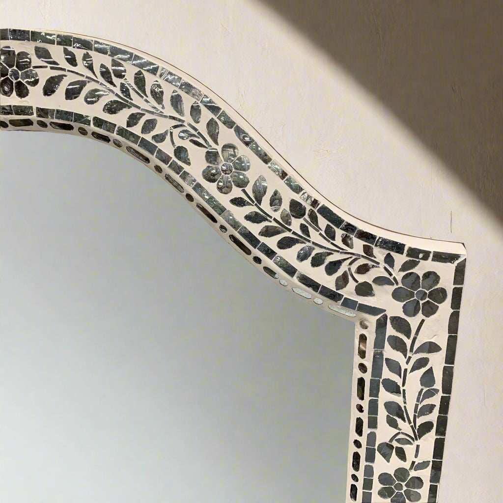 Thikri glass inlay wall mounted mirror frame image 3