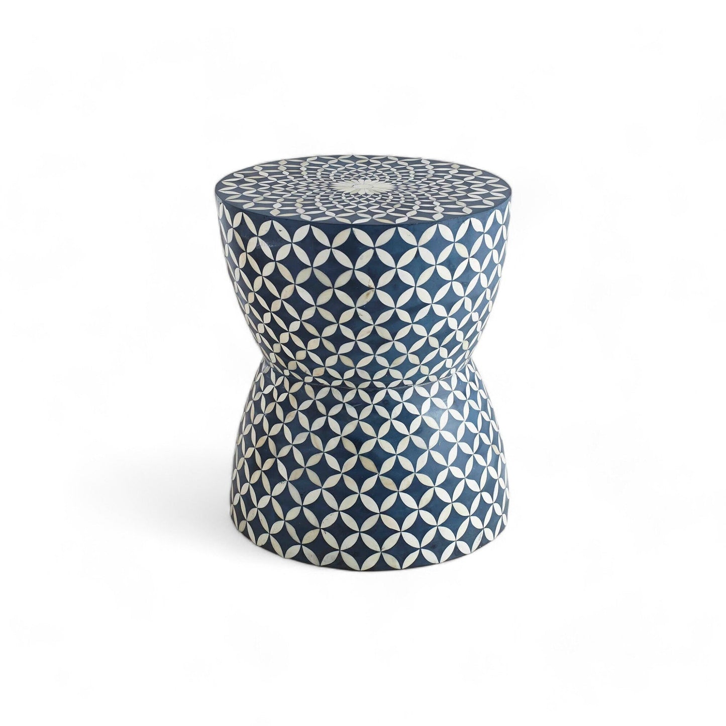 Heritage inlay geometric pattern hexagonal End table