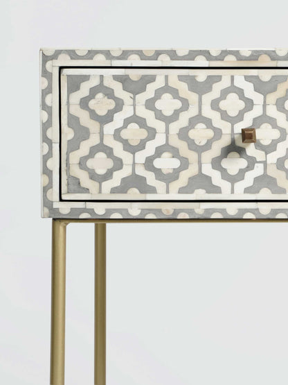 Heritage inlay one drawer bedside / nightstand / side table