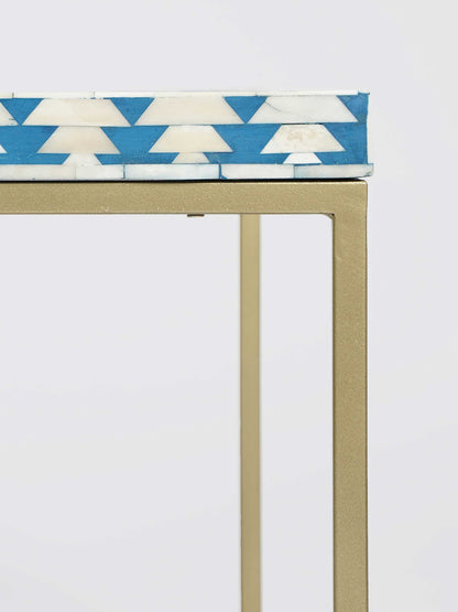 Heritage Inlay Square Center Table – Brass Base