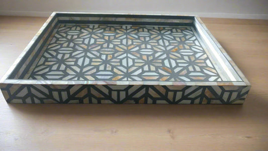 Mother of Pearl inlay Moroccan-Inspired Tray – Large