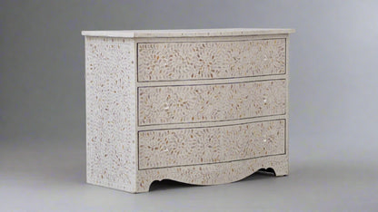 Mother Of Pearl French Style Chest - White Floral