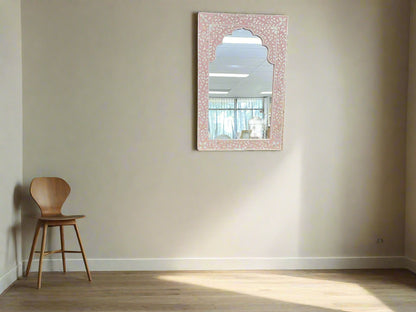 Mother of Pearl inlay traditional style floral wall Mirror Frame image 1