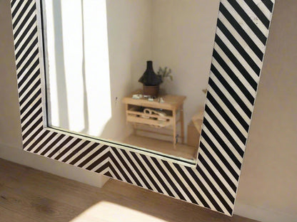 Bone inlay stripes design wall Mirror Frame image 6