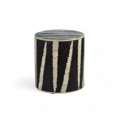  Heritage inlay geometric pattern round End table 