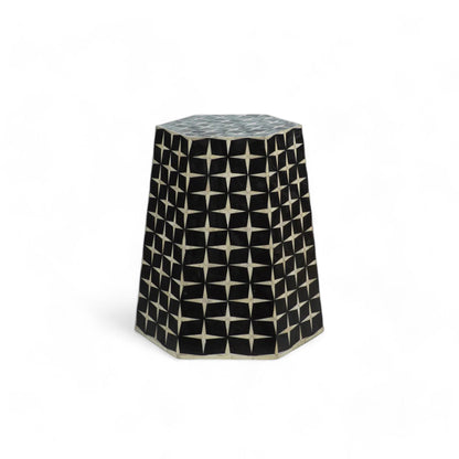  Heritage inlay geometric pattern hexagonal End table 